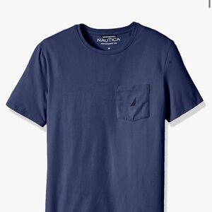 Nautica Blue T-Shirt Crew Neck Short-Sleeve Pocket Slim Fit T-Shirt Sz XL